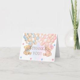 Tarjeta De Agradecimiento Boy Girl Twins Baby Shower