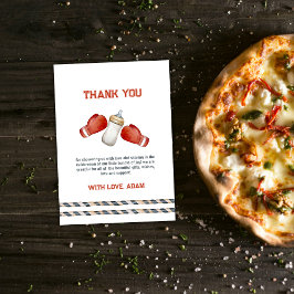 Tarjeta De Agradecimiento Boy Modern Boxing Little Champion Baby Shower