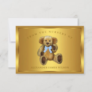 Tarjeta De Agradecimiento Boy Teddy Bear Baby Shower Gracias Cartas