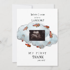 Tarjeta De Agradecimiento Boy Ultrasonido Gracioso Gracias Punto de Vista de