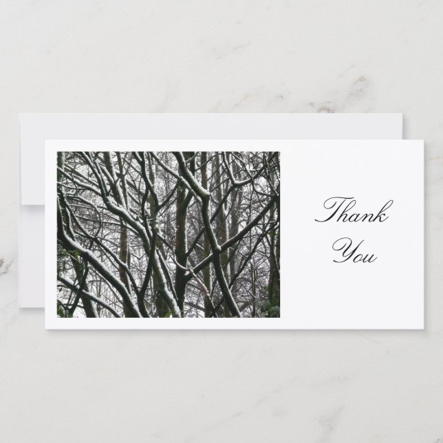 Tarjeta De Agradecimiento Branches de invierno - Gracias (Anverso)