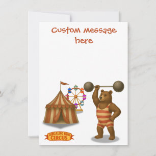 Tarjeta De Agradecimiento Brandon, oso fuerte de circo