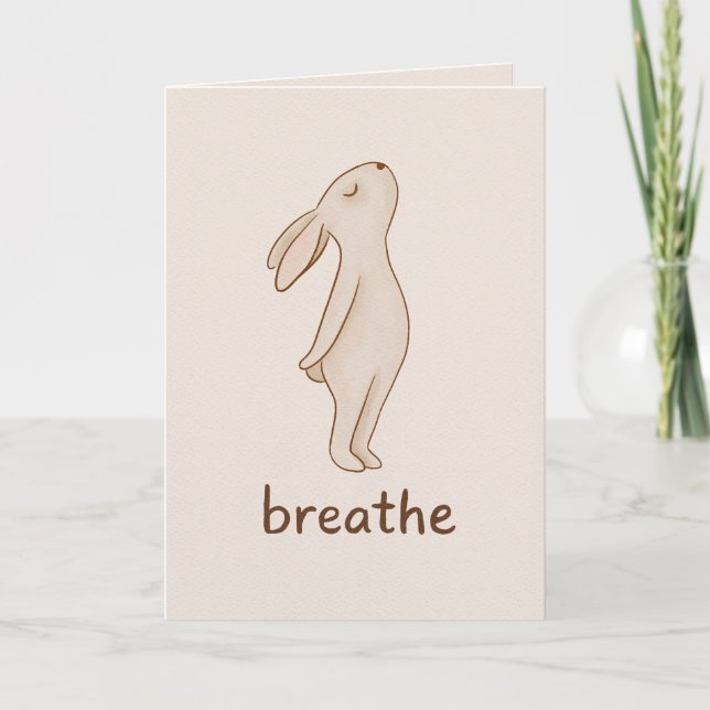 Tarjeta De Agradecimiento Breathe Rabbit Encouragement Card (Anverso)