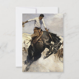 Tarjeta De Agradecimiento “Breezy Riding” Arte Occidental de WHD Koerner