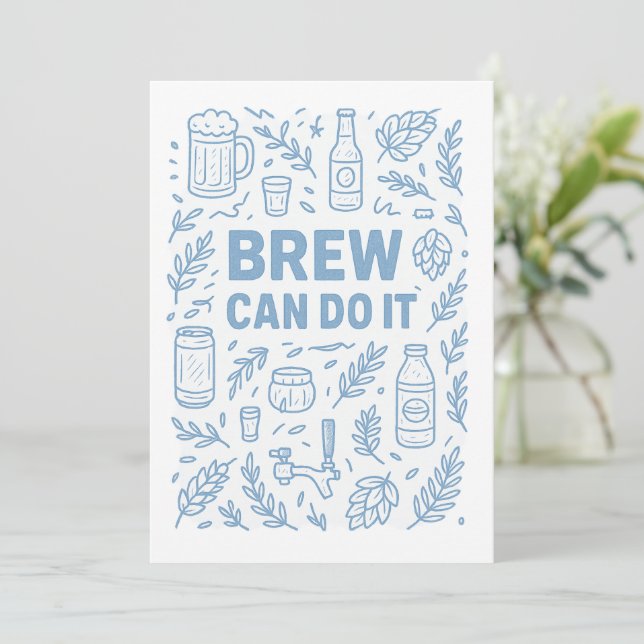 Tarjeta De Agradecimiento Brew puede hacerlo (Anverso de pie)