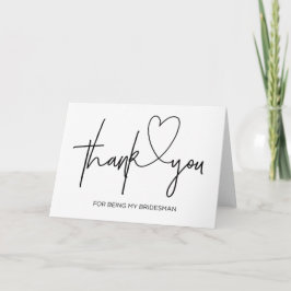 Tarjeta De Agradecimiento Bridal Party Gracias Card Bridesman