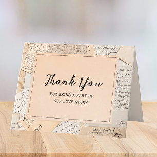Tarjeta De Agradecimiento Bridal Shower Boda Love Story Vintage Book