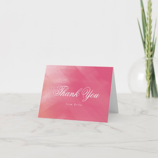 Tarjeta De Agradecimiento Bridal Shower Boho Ombre Bridal Gracias (Anverso)