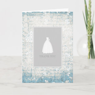 Tarjeta De Agradecimiento Bridal Shower Gracias Cartas {Blue}