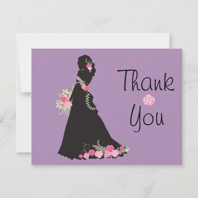 Tarjeta De Agradecimiento Bridal Shower Gracias Floral (Anverso)