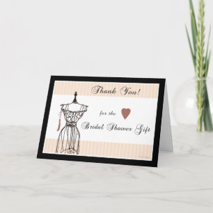 Tarjeta De Agradecimiento Bridal Shower Gracias - Mannequin Card