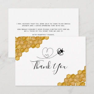 Tarjeta De Agradecimiento Bridal Shower Honeycomb Bumblebee
