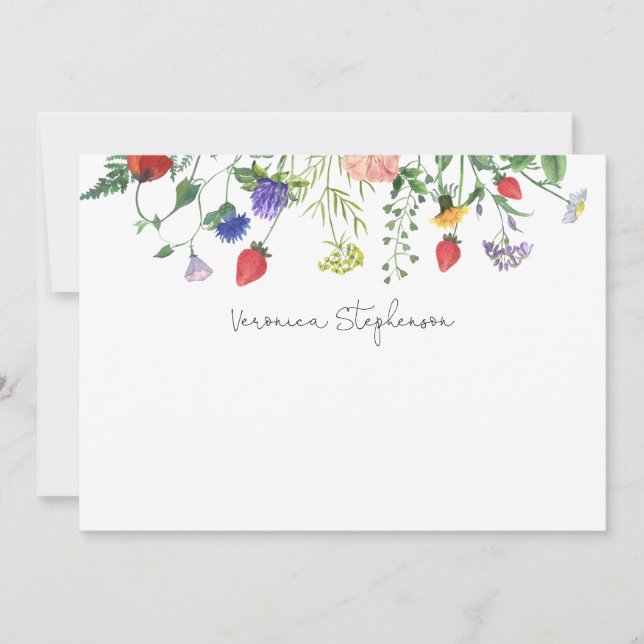 Tarjeta De Agradecimiento Bridal Shower Wildflower Gracias (Anverso)