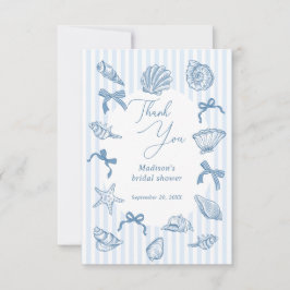 Tarjeta De Agradecimiento Bridal Toast On The Coast Seashells Bridal Shower