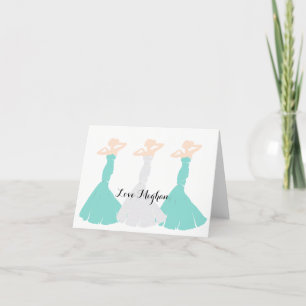 Tarjeta De Agradecimiento BRIDE & Co Bridesmaids fiesta Verde azulada de Bod