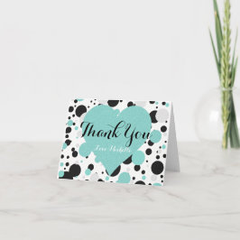 Tarjeta De Agradecimiento BRIDE y Bridesmaids Verde azulado Punto de Polka A