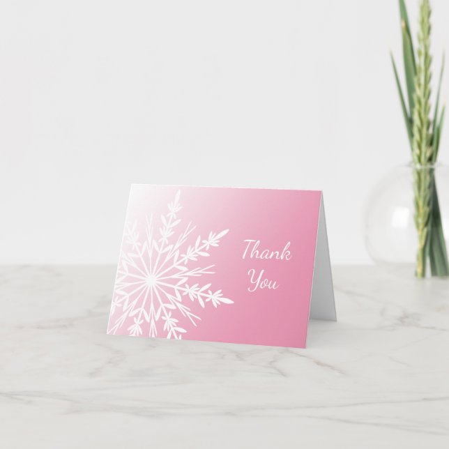 Tarjeta De Agradecimiento Bridesmaid De Invierno Rosa De Nieve Gracias (Anverso)