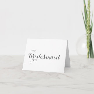 Tarjeta De Agradecimiento Bridesmaid Gracias