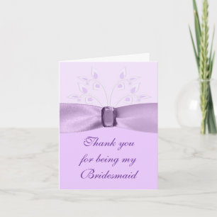 Tarjeta De Agradecimiento Bridesmaid Gracias Card Lavender Lane
