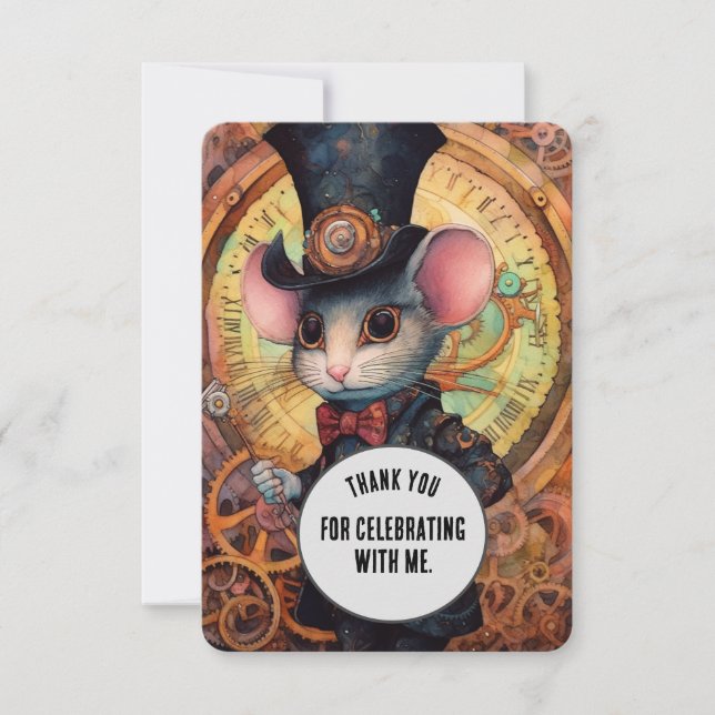 Tarjeta De Agradecimiento Briesnout Gracias a Steampunk Animal Personalizado (Anverso)