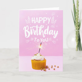 Tarjeta De Agradecimiento Bright Cupakes Happy Birday Greet Card