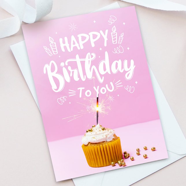 Tarjeta De Agradecimiento Bright Cupakes Happy Birday Greet Card (Subido por el creador)