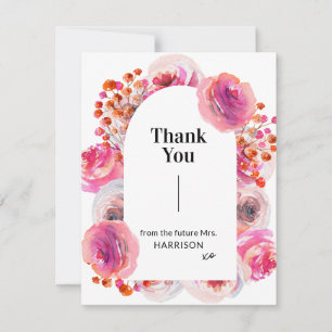Tarjeta De Agradecimiento Bright Floral Bridal Shower Thank You Card