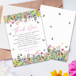 Tarjeta De Agradecimiento Bright Floral Memorial Celebración de la Vida