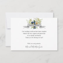 Bright Oak and blue Flowers Boda gracias
