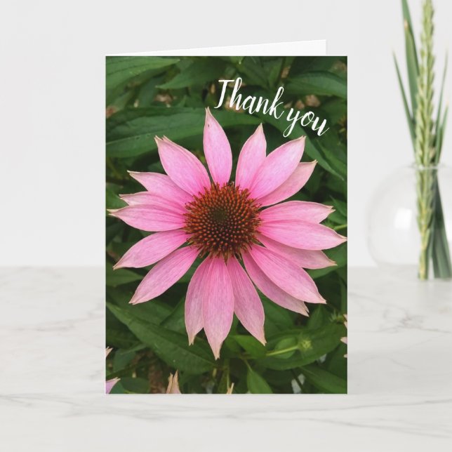 Tarjeta De Agradecimiento Bright Purple Coneflower Thank You Card (Anverso)