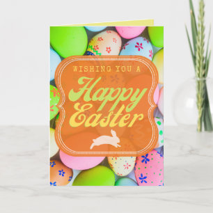 Tarjeta De Agradecimiento Bright Retro Style Happy Easter