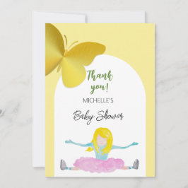 Tarjeta De Agradecimiento Brillante Como Un Ilustracion De Acuarela chica