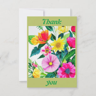 Tarjeta De Agradecimiento Brillante gracias flores