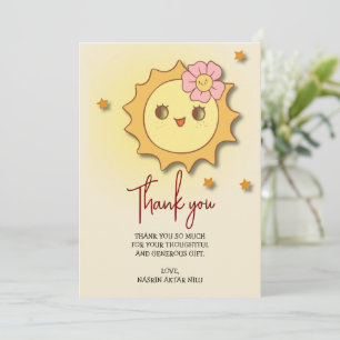 Tarjeta de agradecimiento brillante y alegre