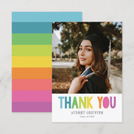 Tarjeta De Agradecimiento Brillante Y Colorida Foto
