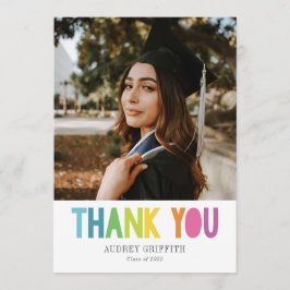 Tarjeta De Agradecimiento Brillante Y Colorida Foto