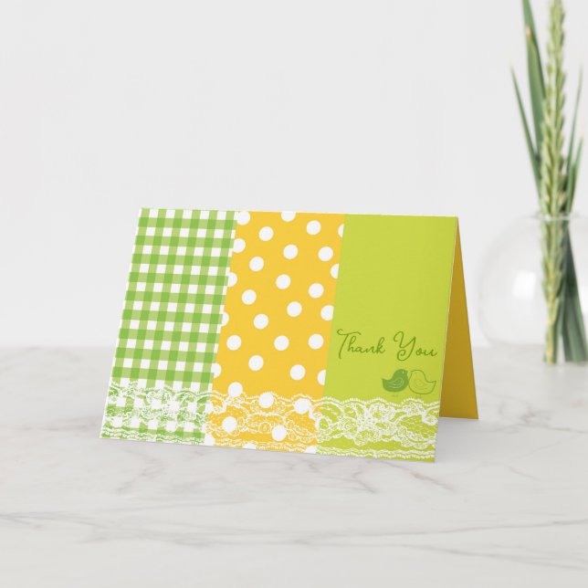 Tarjeta De Agradecimiento Brillantes chicles verdes plásticos polka puntos e (Anverso)