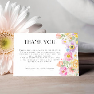 Tarjeta De Agradecimiento Brilliant Despedida de Soltera de Jardín Floral Co