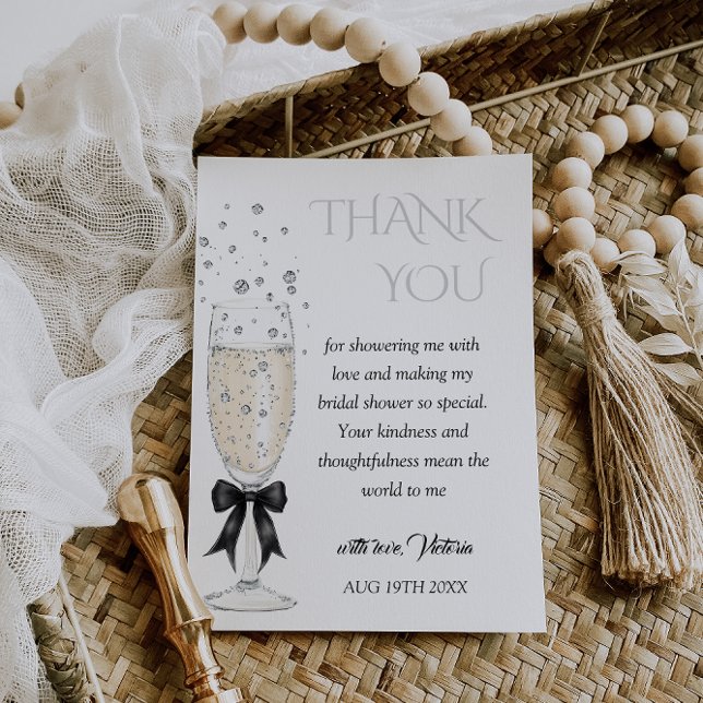 Tarjeta De Agradecimiento Brindis de boda con copa de champán (Subido por el creador)
