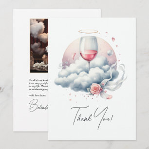 Tarjeta De Agradecimiento Brindis Nupcial On Cloud Wine