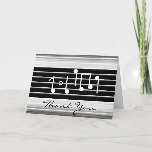 Tarjeta De Agradecimiento Bristles Musical Notes GRACIAS (Anverso)