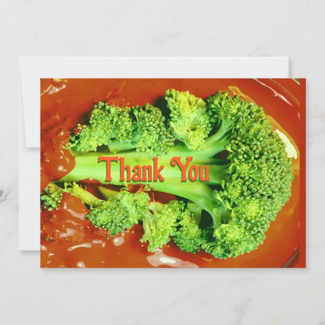 Tarjeta De Agradecimiento Broccoli saliendo de Red Photo Thank You Card (Tar (Anverso)