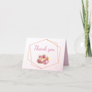 Tarjeta De Agradecimiento Brompkin Rubor Rosa Fall Baby Shower