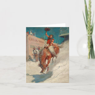 Tarjeta De Agradecimiento Bronco Buster por Newell Convers Wyeth