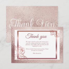 Tarjeta De Agradecimiento Bronze Adultos Doble Conjunta de cumpleaños gemelo