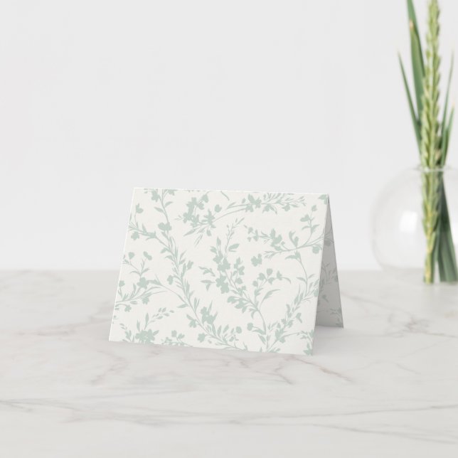 Tarjeta De Agradecimiento Brotes de primavera Sage silenciado - Neutral (Anverso)