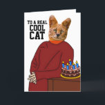 TARJETA DE AGRADECIMIENTO BROTHER BIRTHDAY CAT GREETING CARDS<br><div class="desc">GINGER CAT EN RED SWEATER GRAN TARJETA DE CUMPLEAÑOS PARA HERMANO</div>