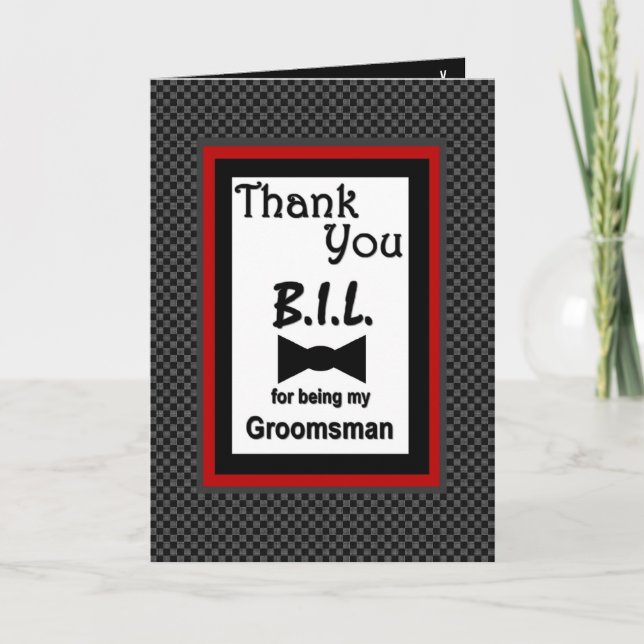 Tarjeta De Agradecimiento BROTHER-IN-LAW - Groomsman Boda Gracias (Anverso)