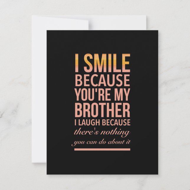 Tarjeta De Agradecimiento Brother laugh funny (Anverso)