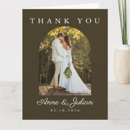 Tarjeta De Agradecimiento Brown Eucalypthus Thank You Card W/ 2 photos